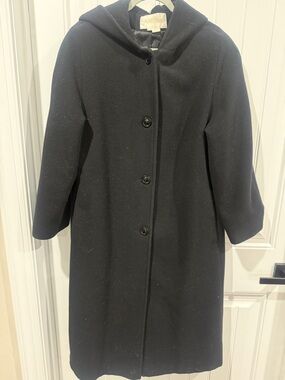 Vintage Wool Long Trench Coat Women Neutral Minimalist Classic Fall Winter Coat